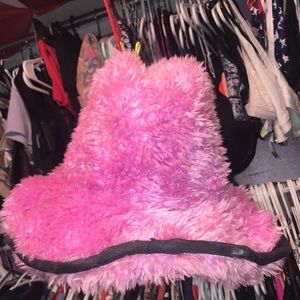 Barbie hot PINK faux fur Hat bendable retro halloween